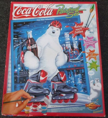 P9281-1 € 7,50 coca cola schilderen op nummers 24x30cm (al klaar) met lijst